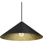 Milagro Lampe suspendue à cône noir avec intérieur doré Ø 50 cm Fuji 1xE27