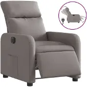vidaXL Fauteuil relax électrique Tissu Taupe