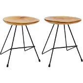 vidaXL Tabouret 2 pcs. Bois massif de teck