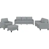 vidaXL Ensemble de canapés 4 pièces avec coussins Tissu gris clair
