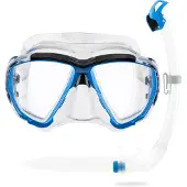 Cressi Big Eyes & Seal Dry Snorkeling Set Bleu
