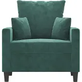 vidaXL Fauteuil vert foncé 60 cm velours
