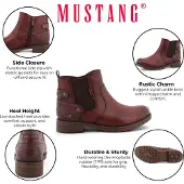 Mustang Bottines 'Elfi' bordeaux