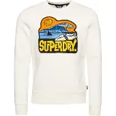 Superdry Vintage Travel Sticker Sweatshirt Blanc L Homme