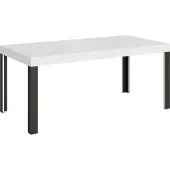Itamoby - Table extensible 180/284x90 cm Linea frêne blanc pieds anthracite