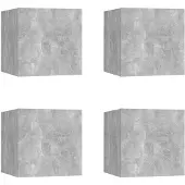 vidaXL Armoires TV murales 4 pcs. Gris béton 30,5x30x30 cm