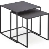 Ebuy24 Karin table basse tables gigognes 2 x noires.