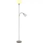 Globo Lighting Lampadaire, métal, sable mat, abat-jour opale, H 178cm