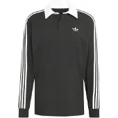 Adidas T-Shirt '3-STRIPES RUGBY LONGSLEEVE' noir / blanc