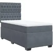 Syfax Sommier à lattes de lit et matelas Gris foncé 90x190 cm Velours