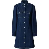 Pepe Jeans Sunny Long Sleeve Short Dress Bleu L Femme
