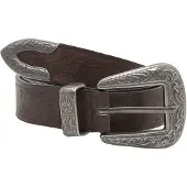 Pull&Bear Ceinture 'STWD' brun foncé / argent