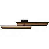 Globo Plafonnier LED, métal imitation bois, orientable, L 90 cm