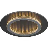 Globo Plafonnier LED, cristaux, anthracite, noir, CCT, D 35 cm