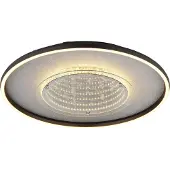 Globo Plafonnier LED, aluminium, noir, verre effet 3D, D 51,5 cm