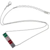NAEMI Chaîne turquoise / rose / rouge / argent