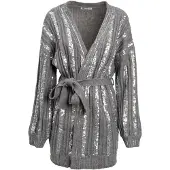 Influencer Cardigan gris / argent