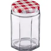 Westmark 6er Set 288ml 6eck Gläser, m. Herz-Dekor Deckel, 63 mm, Bocal de conservation, Transparent