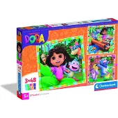 Clementoni , le Puzzle européen Made in Italie Puzzle 3 Puzzles - Dora - 26 à 50 pièces