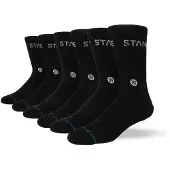 Stance Unisexe, Chaussettes, Origin 6 Pack Crew, Noir, (paquet de 6, 42)