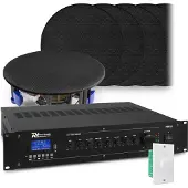 Power Dynamics met Bluetooth, 12x zwarte inbouw speaker et 100v versterker van (Passif), Haut-parleur PA, Noir