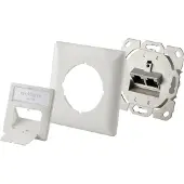 Renkforce Prise réseau encastrée Insert avec plaque centrale et cadre CAT 6a 2 ports blanc (RF-4695152)