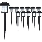 Monzana Set de 12x lampes solaires LED pour jardin lumière