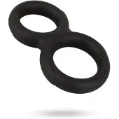 Erecto - double anneau pénien - silicone noir