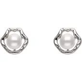 Faina Boucles d'oreilles argent / blanc