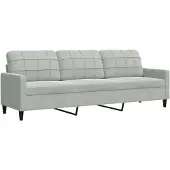 vidaXL Canapé à 3 places Gris clair 210 cm Velours