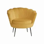 Ebuy24 Nice Fauteuil en velours curry jaune.