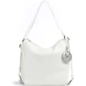 Mandarina Duck Mellow Leather Hobo Shoulder Bag Blanc