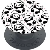 PopSockets PopGrip Basic Panda Boom, Support pour smartphone, Noir