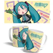 POPbuddies Hatsune Miku Tasse Miku Chibi Leek Girl 325 ml, Tasse, Multicolore