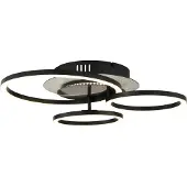 Globo Lampe de plafond noire Norberto 3 anneaux