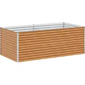 vidaXL Lit surélevé brun clair 195 x 100 x 68 cm Acier galvanisé