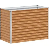 vidaXL Lit surélevé brun clair 98 x 50 x 68 cm Acier galvanisé