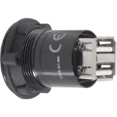 TRU COMPONENTS Embases 2 x USB femelle type A vers 2 x USB femelle type A, Câble + prise électronique, Noir