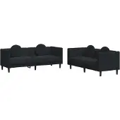 vidaXL Ensemble de canapés 2 pièces avec coussins Noir velours