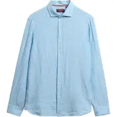 Superdry Vacation Linen Long Sleeve Shirt Bleu S Homme