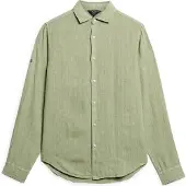 Superdry Studios Casual Linen Long Sleeve Shirt Vert 3XL Homme