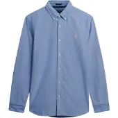Superdry pour homme. M4011037A Chemise L/S Oxford classique bleu (M), Casuel, Coton, Manche longue