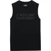 Superdry Sport Luxe Fitted Sleeveless T-shirt Noir 2XS Femme