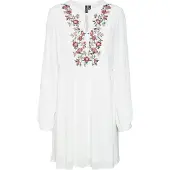 Vero Moda Mina Emb Long Sleeve Short Dress Blanc L Femme
