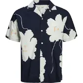 Jack & Jones Chemise 'JPRBLAPalma Resort' bleu nuit / orange / blanc