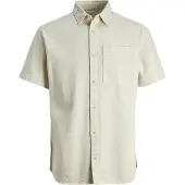 Jack & Jones Creek Wi 075 Short Sleeve Shirt Beige S Homme