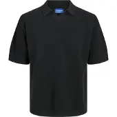 Jack & Jones Linen Knit Polo à manches courtes Noir S Homme Noir S