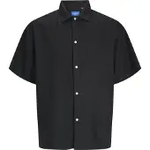 Jack & Jones Faro Linen Oversized Short Sleeve Shirt Noir L Homme
