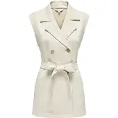 ONLY Diane Faux Waistcoat Beige L Femme