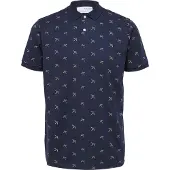 Selected Paris Short Sleeve Polo Bleu S Homme